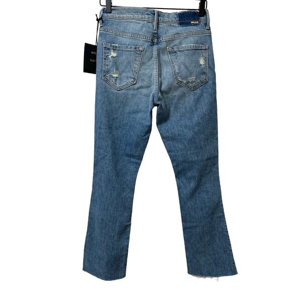 MOTHER Womens The Insider Crop Step Fray Jeans Size 28 Light Wash Distressed NWT - Picture 2 of 10